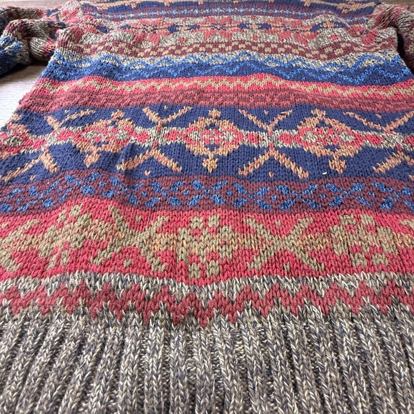 GANT Vintage Hand Framed Crewneck Sweater Brown Size M Patterned 90's - Picture 2 of 11